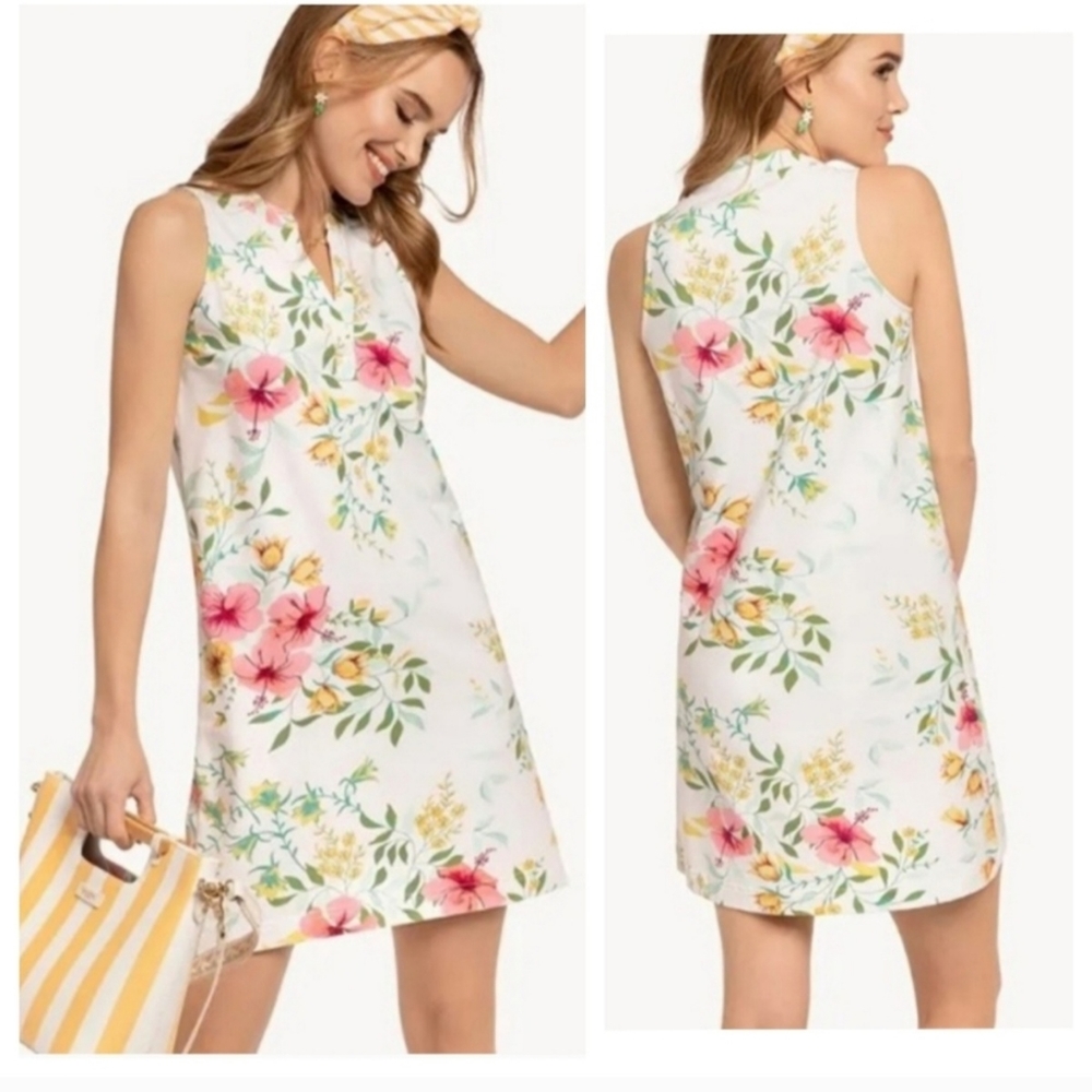 Spartina 449 Hannah Floral V-neck Tank Dress - S